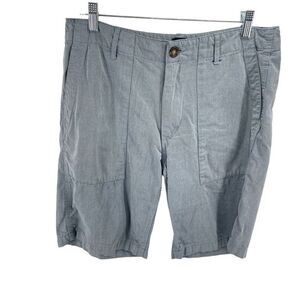 Gap Mens Chino Shorts Flat Front 100% Cotton Pocket Casual Blue Size 32